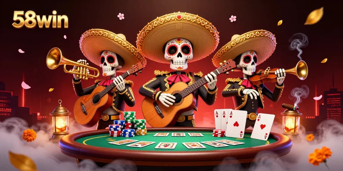 Experience vibrant gambling action with 58win featuring a lively mariachi band in a casino scene.