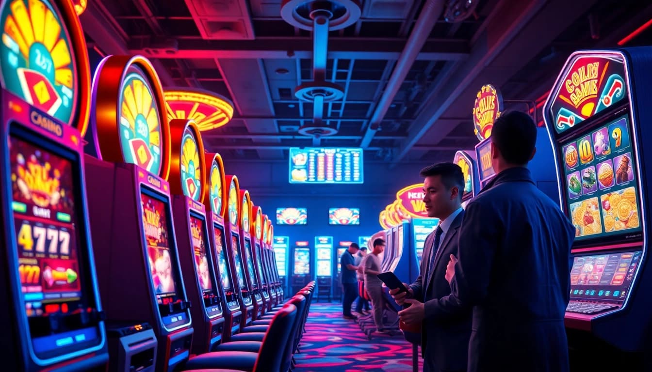Situs kode4d features a vibrant online casino with players enjoying engaging slot games in a welcoming atmosphere.