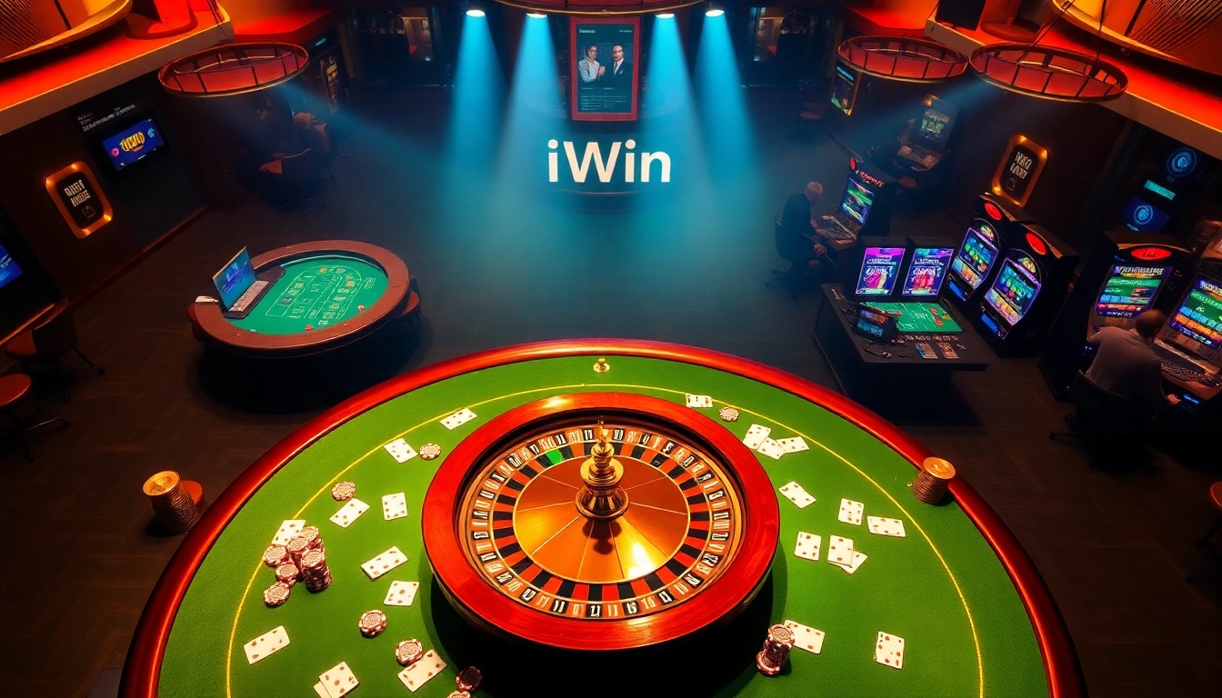Experience thrilling gameplay at iWin Casino with vibrant slot machines and engaging tables.