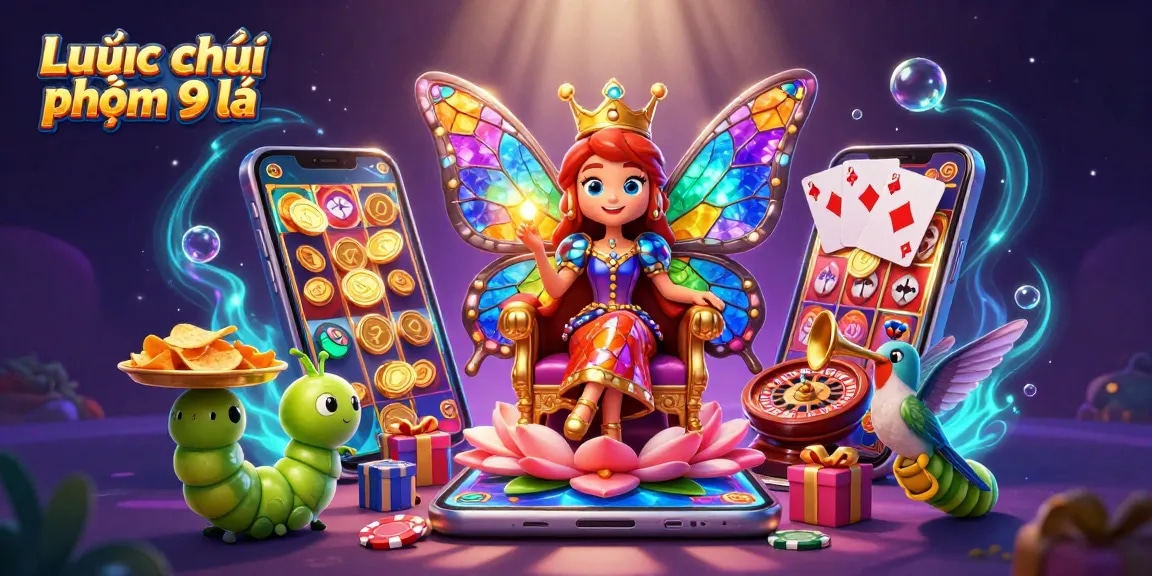 Experience Luật chơi phỏm 9 lá with a vibrant casino scene showcasing gameplay elements.