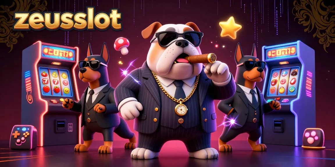 Experience zeusslot excitement with a vibrant casino illustration featuring dynamic characters and game elements.