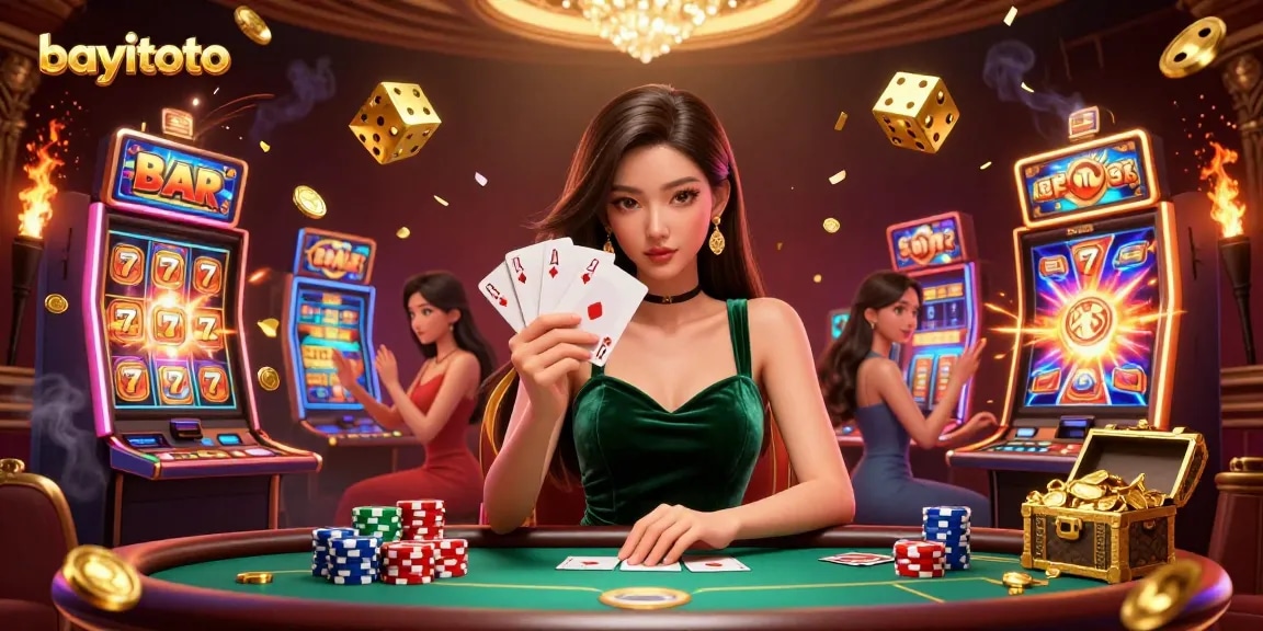 Experience the excitement of bayitoto slots with vibrant jackpot scenes and casino action.