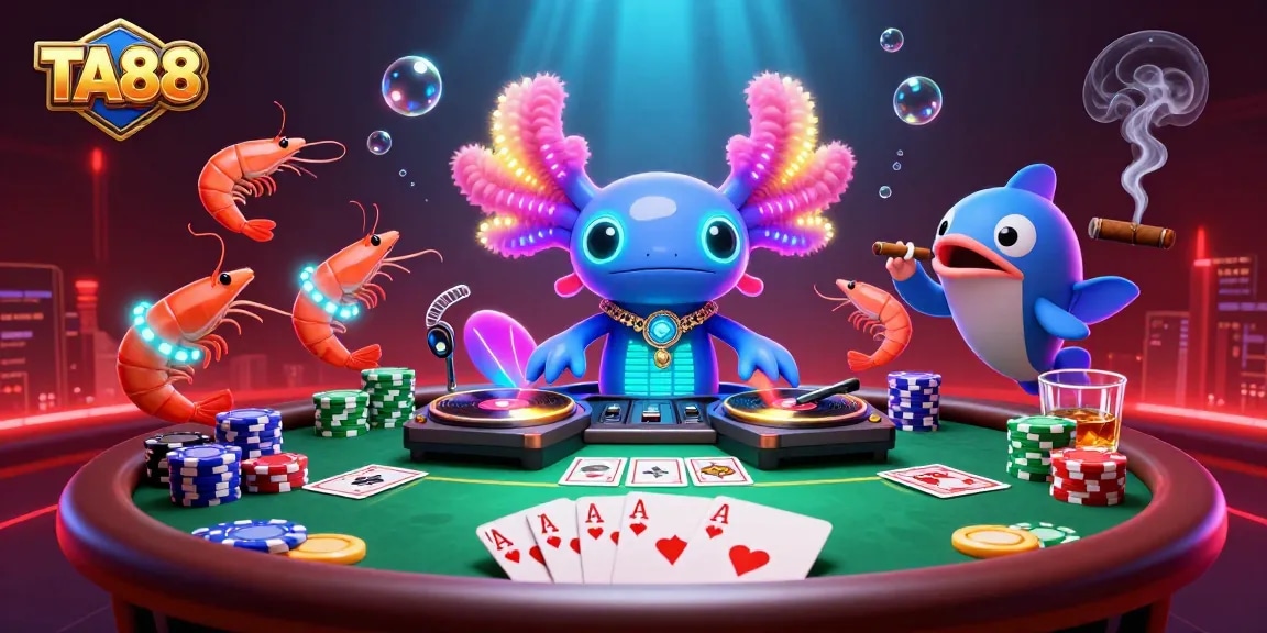 Immerse in TA88 action with vibrant casino elements and animated characters in this dazzling 3D scene.