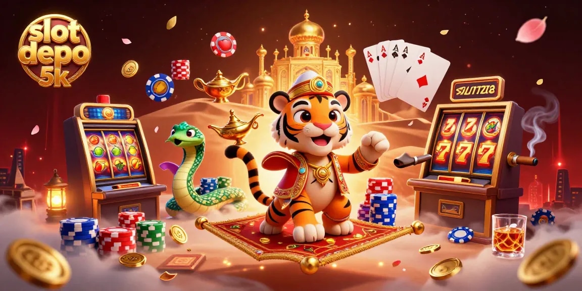 Menangkan jackpot dengan slot depo 5k, sultan kartun dan simbol buah berkilau dalam aksi.