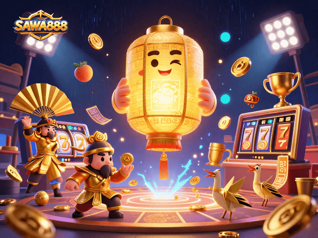 Experience the excitement of SAWA888 with dynamic slots and glowing elements illuminating your winning possibilities.
