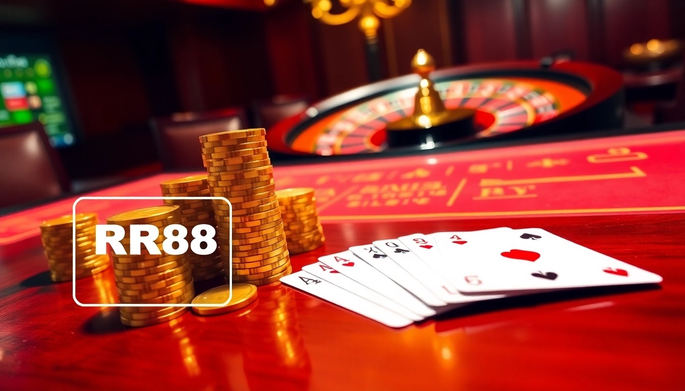 Engaging scene at the Trang Chủ RR88 poker table with luxurious chips and elegant cards.