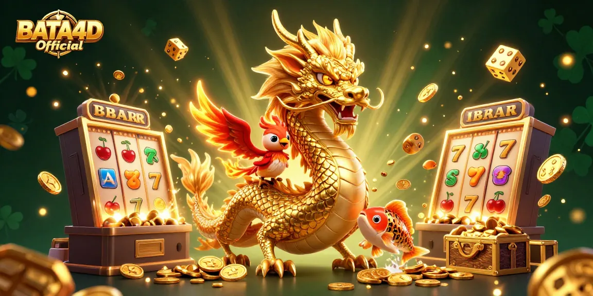 Bermain di BATA4D Official dengan naga emas dan ikan koi berputar di medio jackpot.