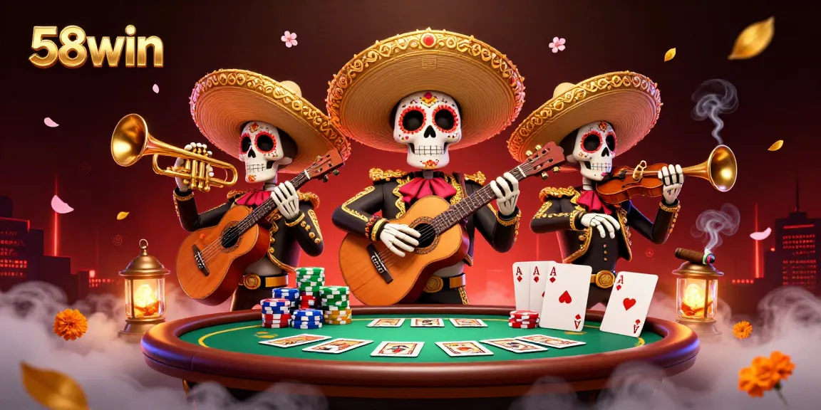 Experience vibrant gambling action with 58win featuring a lively mariachi band in a casino scene.