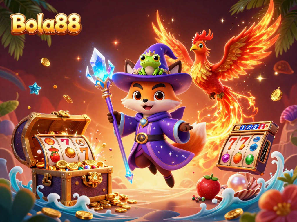 Bola88 memberikan pengalaman bermain slot yang mengasyikkan dengan gambar karakter menarik dan elemen permainan.