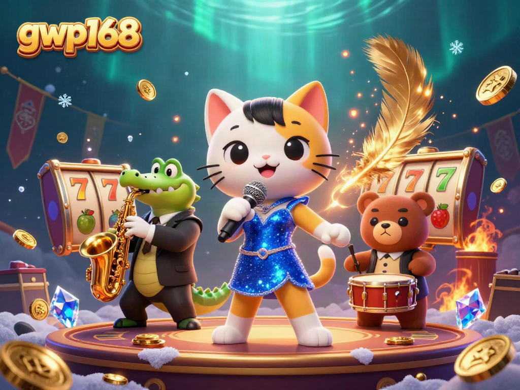 Menangkan permainan slot di gwp168 dengan katak jazzy dan beruang drumnya yang ceria.