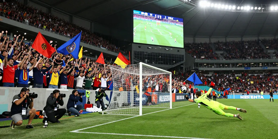 Experience koora live football excitement with fans cheering in a vibrant stadium.