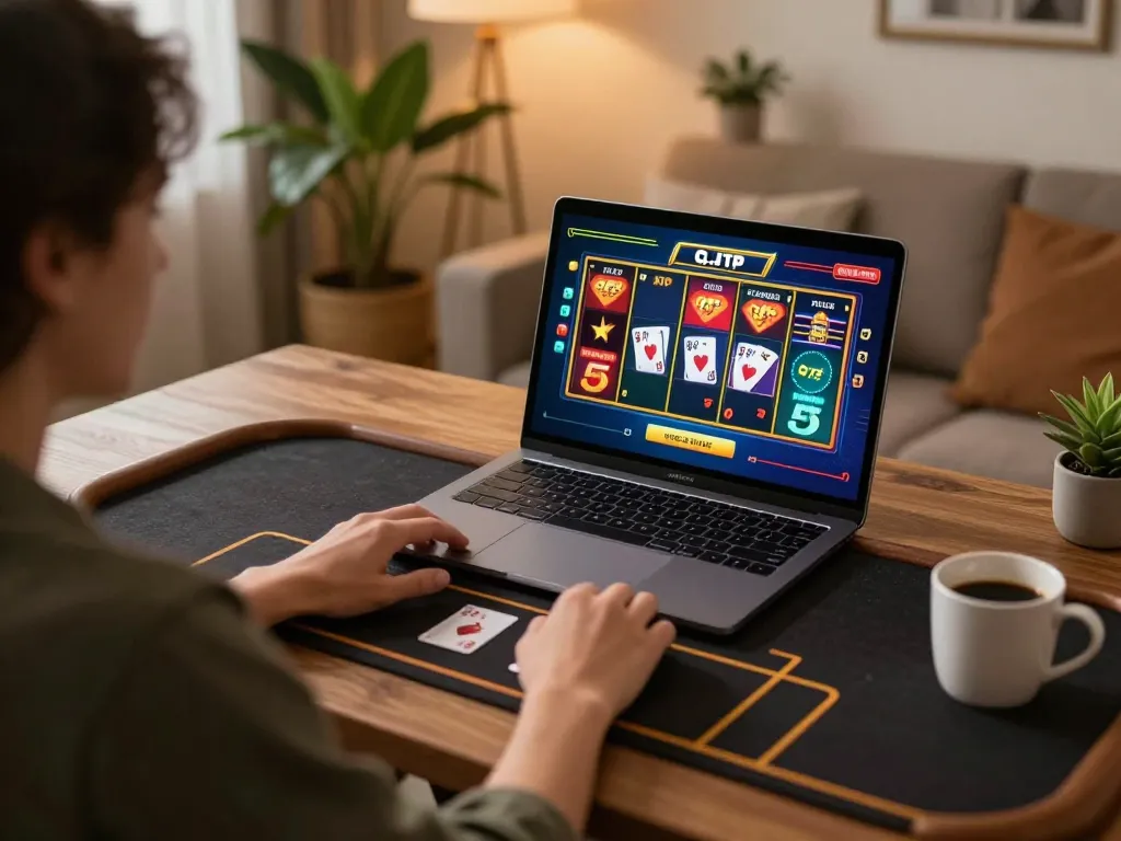 Engaging in online live dealer game at rik vip in a cozy home setup