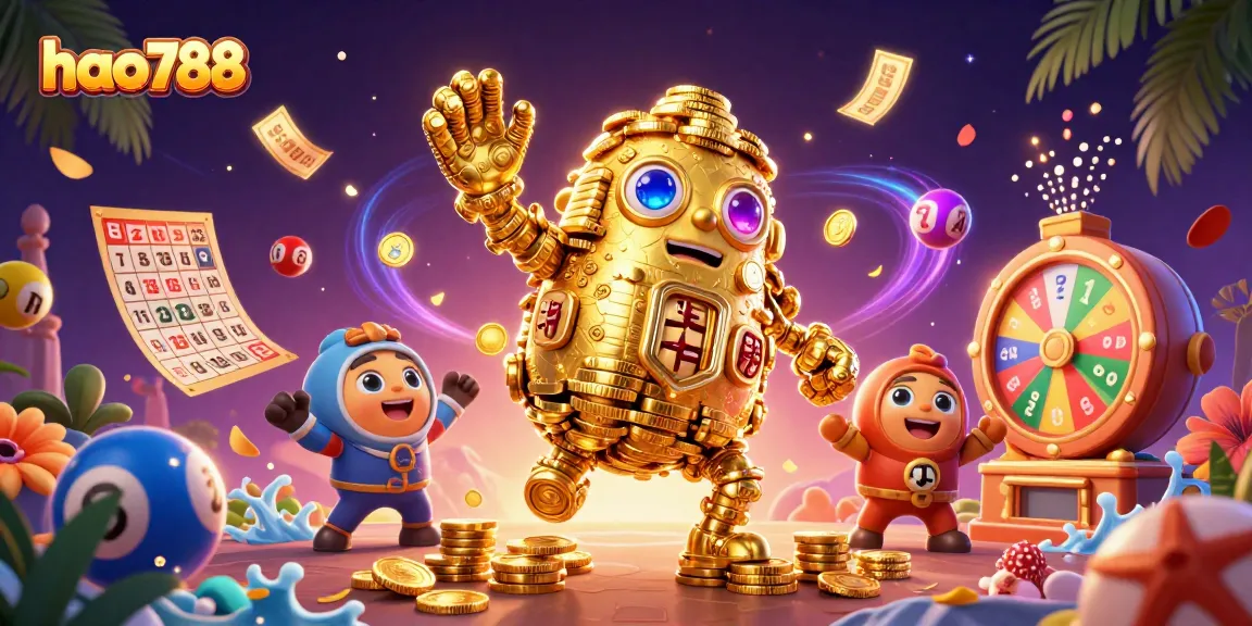 Gambarkan pengalaman bermain menang di hao788 dengan golem emas dan elemen slot yang menarik.