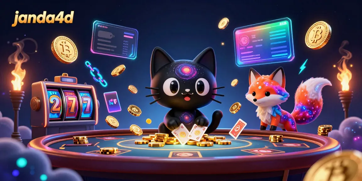 Keberuntungan di janda4d dengan kucing hitam lubang dan rubah nebula, menarik chip emas.