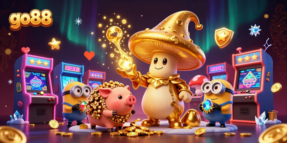 Experience the magic of go88 with vibrant 3D characters and casino elements, perfect for online gaming.