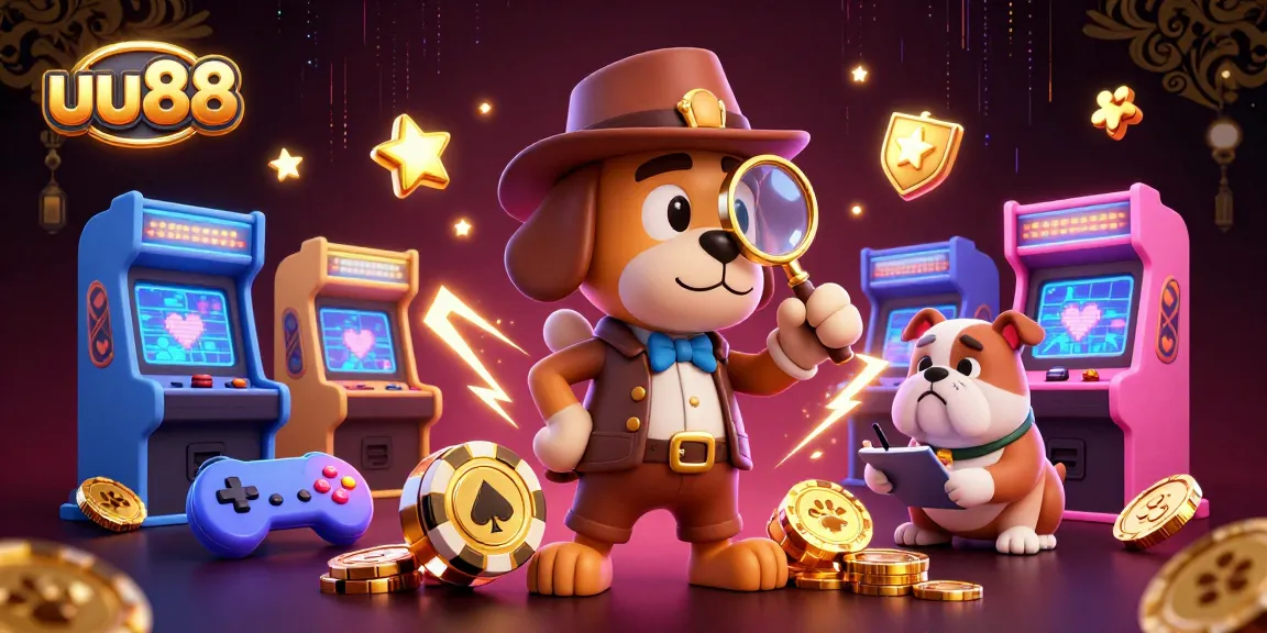 uu88 guides players through a vibrant casino scene with poker chips and arcade elements.