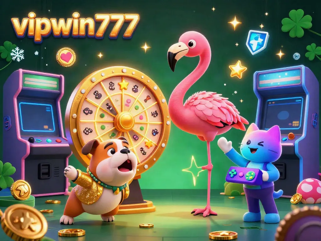 Spin to win with vipwin777's dynamic game show scene full of excitement and prizes!