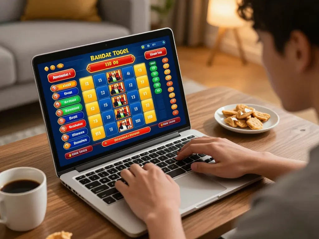 Pemain terlibat dalam bandar togel online, menunjukkan permainan strategis di lingkungan rumah yang nyaman.