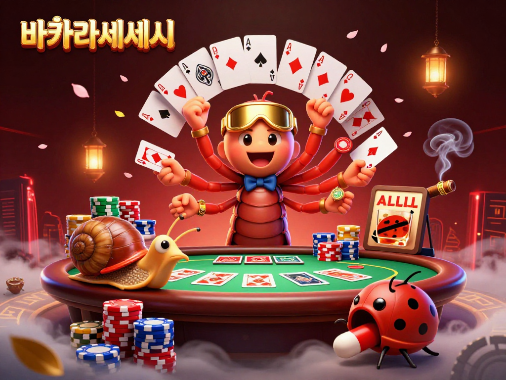 바카라사이트에서 다양한 카드 게임을 진행하는 캐릭터들의 흥미로운 모습