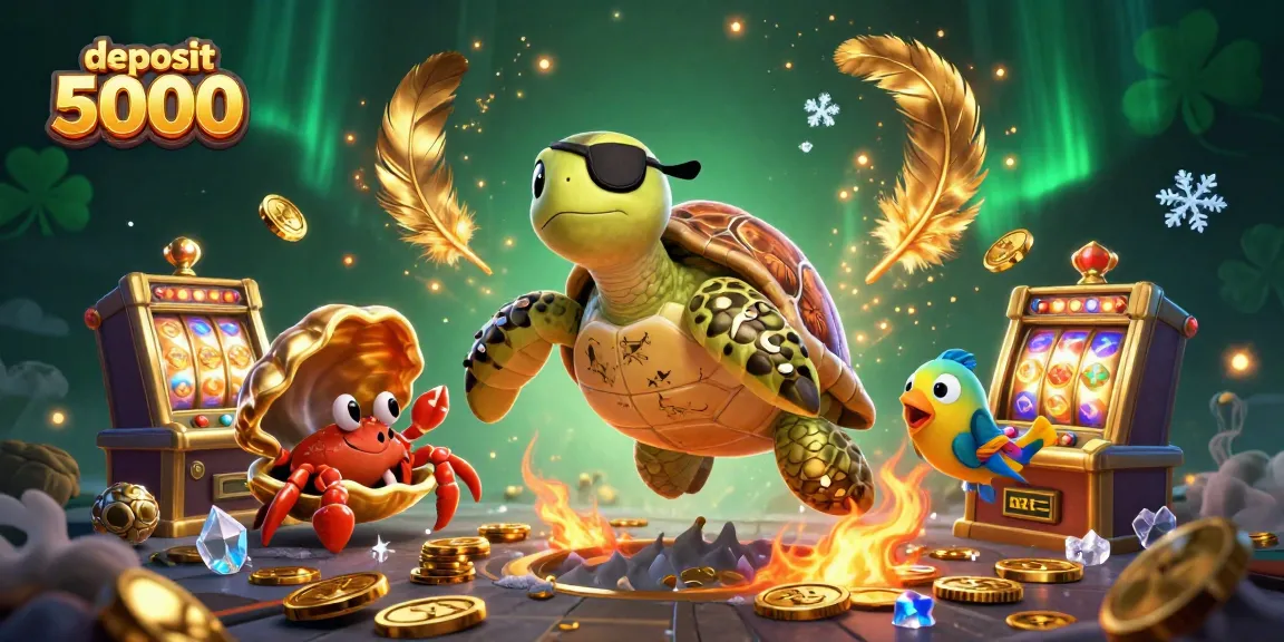 Engage with deposit 5000 in this vibrant 3D illustration showcasing exciting slot gameplay.