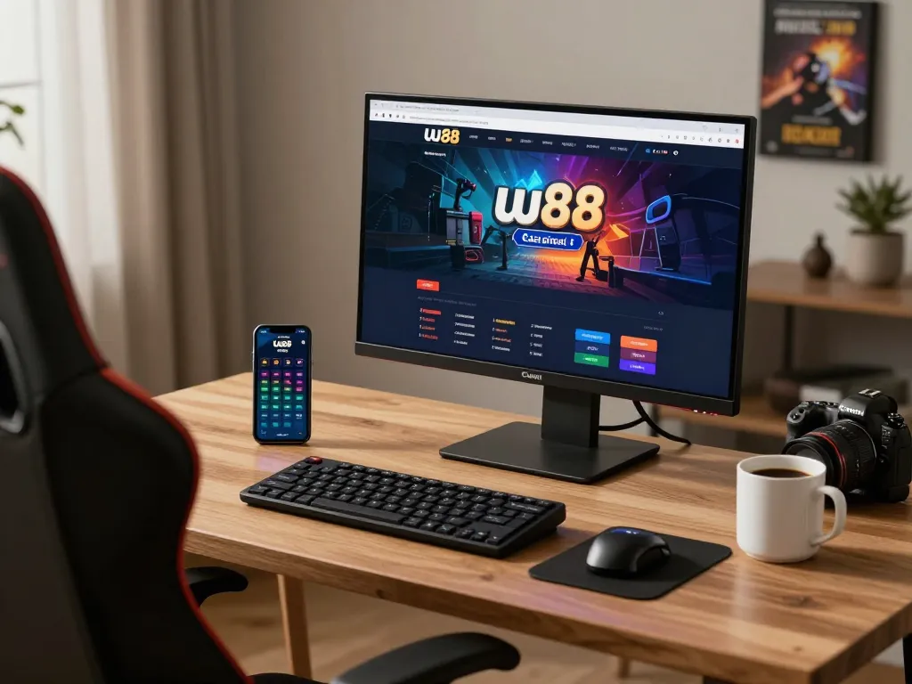 Engaging with the uu88 bet online casino interface on a stylish desktop, showcasing a passionate gaming experience.