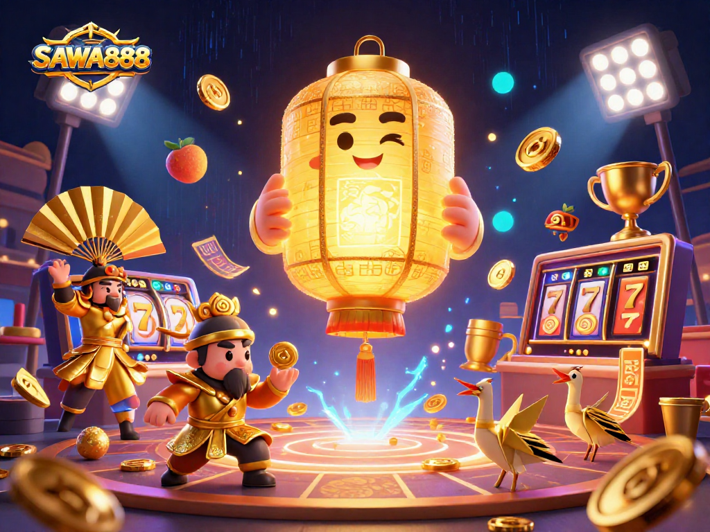 Experience the excitement of SAWA888 with dynamic slots and glowing elements illuminating your winning possibilities.