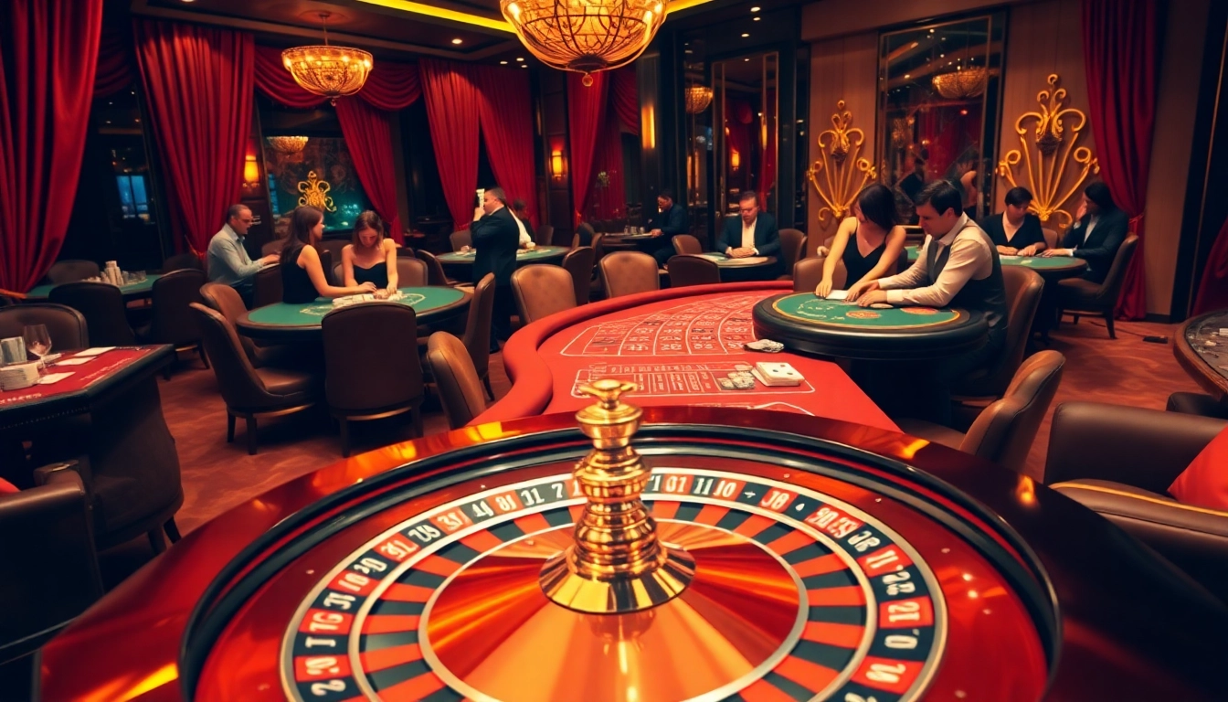 Exciting B52club casino scene with roulette wheel, poker chips, and high-stakes gameplay.