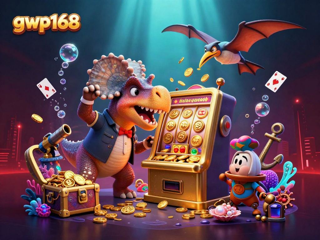 GWP168 menampilkan pachycephalosaurus yang mengalahkan mesin slot emas dan menang jackpot koin