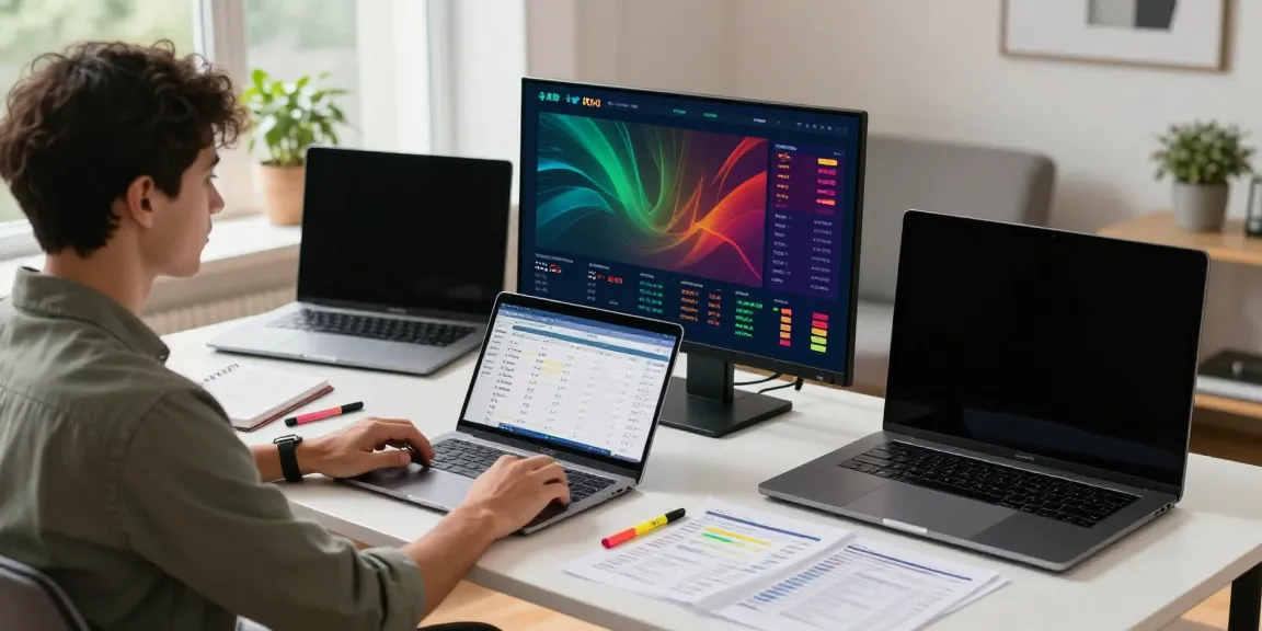 Sports betting analysis at https://statymuzona.lt/ with monitors displaying live odds and analytics.
