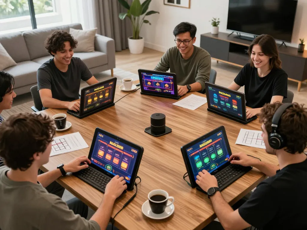 NAGA2000 interactive online gaming session with focused players enjoying strategy at home