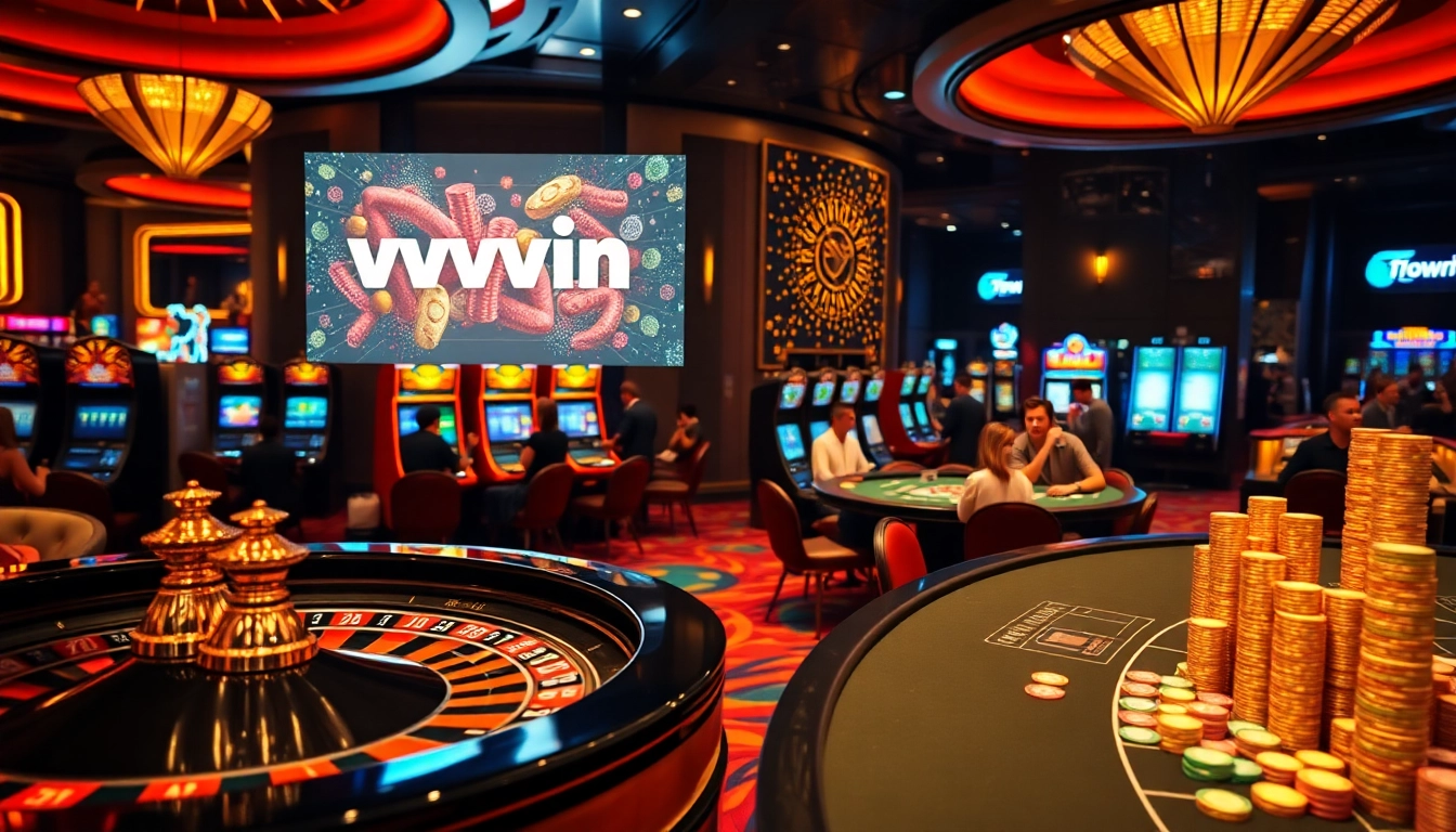 Experience the thrills of VVVWIN at a luxurious casino with vibrant games and exciting betting action.