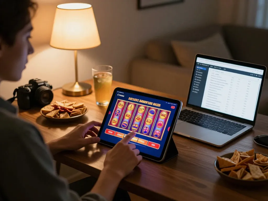 Gameplay on F8BET using a tablet for an engaging slot session at home.