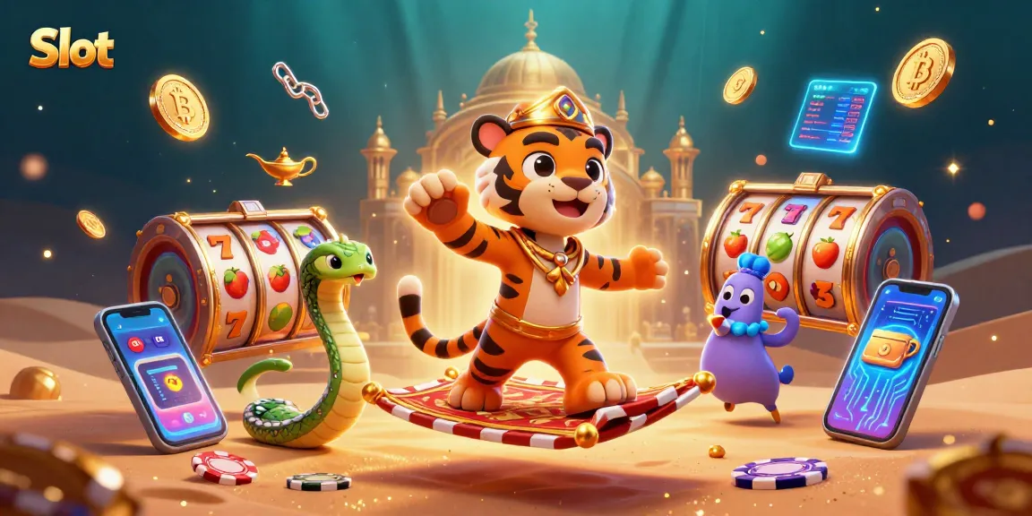 Spin the slot reels with the tiger sultan and win big in this vibrant casino scene.