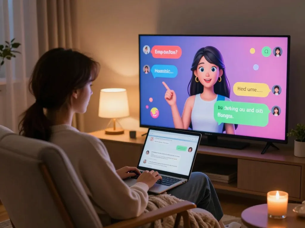 Interactive NSFW AI chat environment showcasing engaging sex chat AI conversation on a laptop.