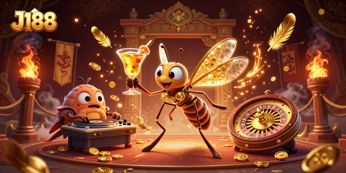 Engage in thrilling gameplay at J188 with animated characters and vibrant casino elements.