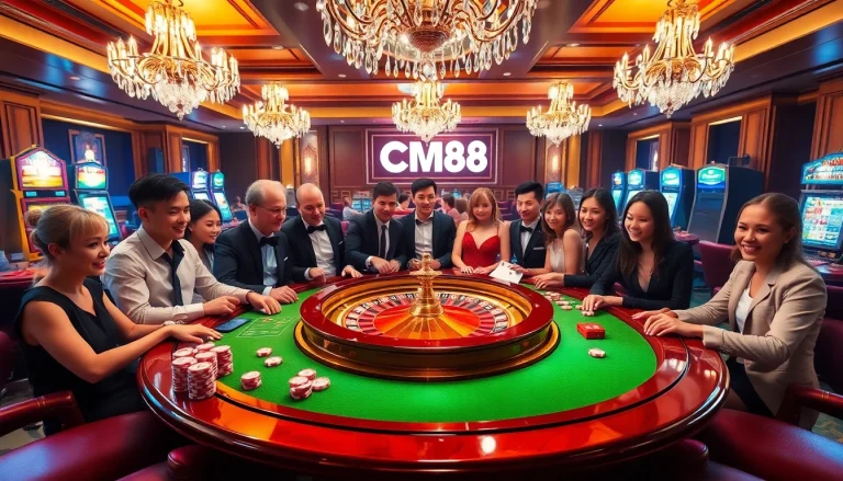 Players enjoying vibrant gaming strategies at CM88 casino tables.