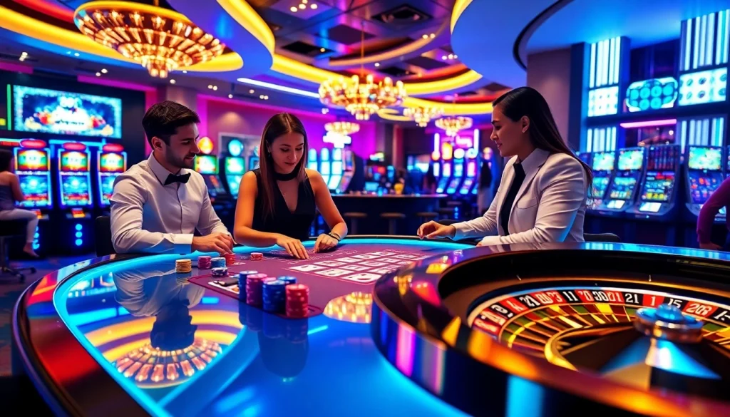 Experience an exciting game at 888 new casino, featuring vibrant tables and lively players.
