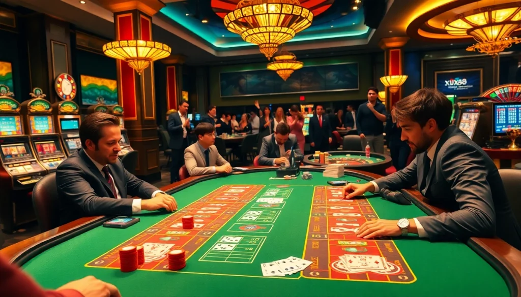 Experience the excitement of baccarat at XX88 US with vibrant tables and lively players.