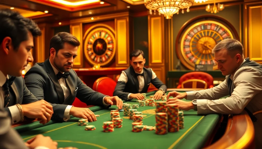 Engaged players enjoying a high-stakes poker game at the C168 casino.