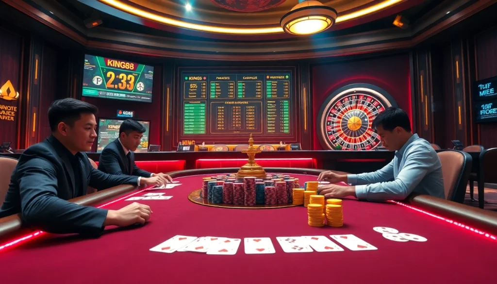 nhà cái KING88 offers a luxurious online gambling experience with high-stakes poker and vibrant gaming interfaces.