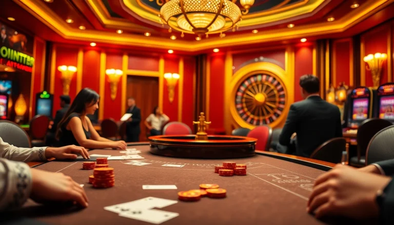 Experience excitement with ink vao 12bet showcasing luxury gambling tables and dynamic betting environments.