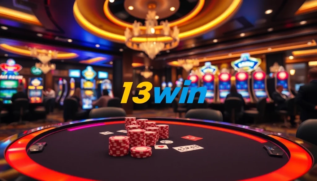 Players enjoying thrilling games at 13win's modern casino tables.