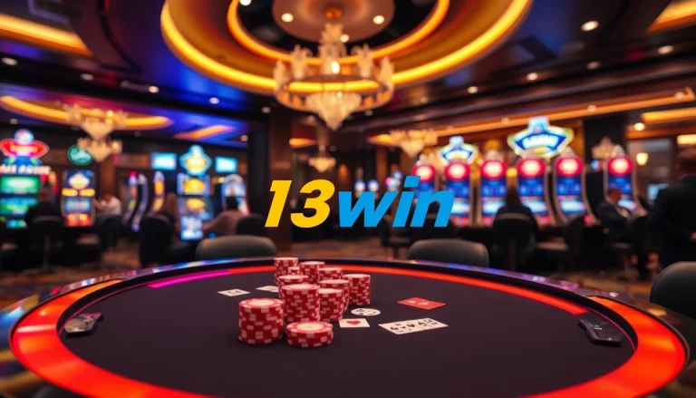 Players enjoying thrilling games at 13win's modern casino tables.