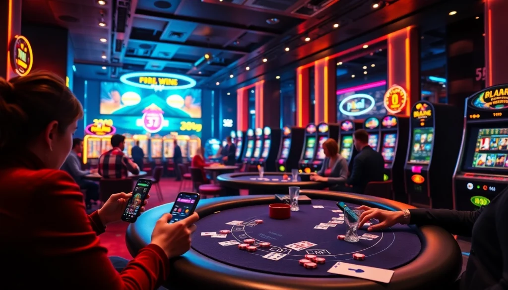 Players enjoying immersive games at 33win's vibrant online casino atmosphere.