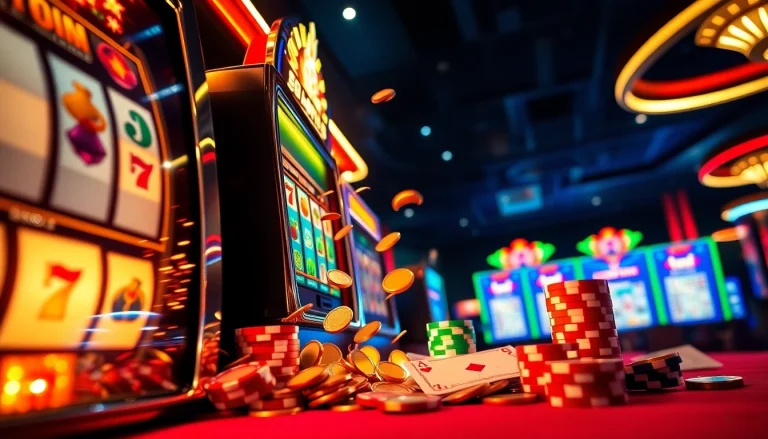 An engaging scene featuring exciting slot machines for slot bet 100 in a luxurious casino setting.