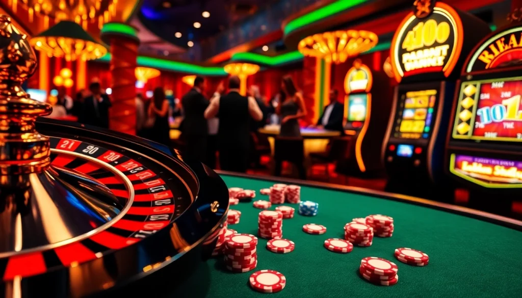 Experience the excitement of winning at kkwin.com with vibrant casino visuals showcasing poker and roulette.