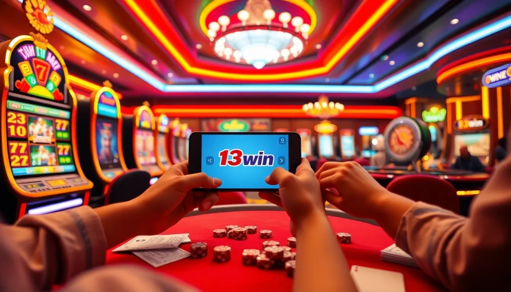 Experience the excitement of 13win with vibrant casino gaming visuals and thrilling bets.