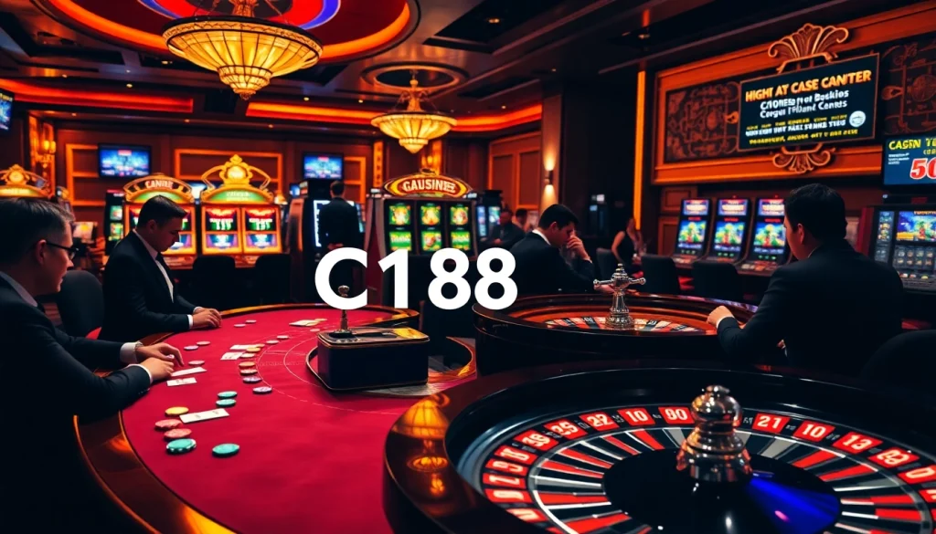 C168 poker table with colorful chips and exciting gameplay in a luxury casino setting.