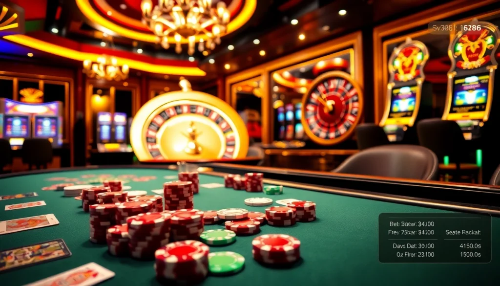 Engage in thrilling gameplay at sv388.financial with vibrant casino tables and dynamic gambling interfaces.