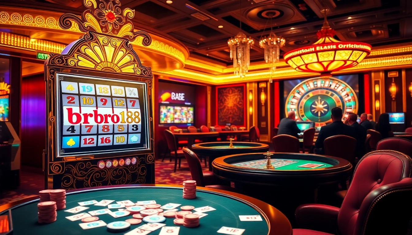 Engaging players enjoy a high-stakes game at bro138's luxurious slot machine.